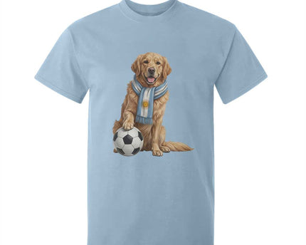 Golden Retriever Soccer Fan T-Shirt For Kid Argentina Football Pride