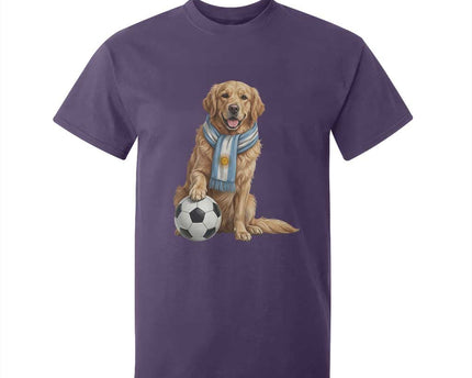 Golden Retriever Soccer Fan T-Shirt For Kid Argentina Football Pride