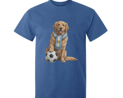 Golden Retriever Soccer Fan T-Shirt For Kid Argentina Football Pride