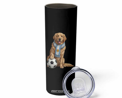 Golden Retriever Soccer Fan Skinny Tumbler Argentina Football Pride
