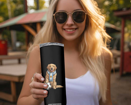 Golden Retriever Soccer Fan Skinny Tumbler Argentina Football Pride