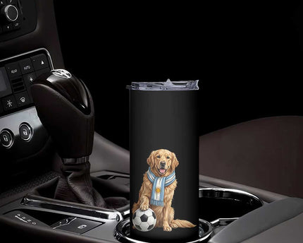 Golden Retriever Soccer Fan Skinny Tumbler Argentina Football Pride