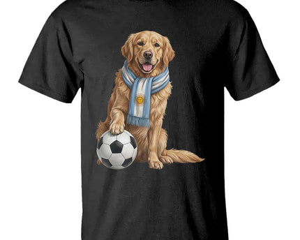 Golden Retriever Soccer Fan T-Shirt Argentina Football Pride