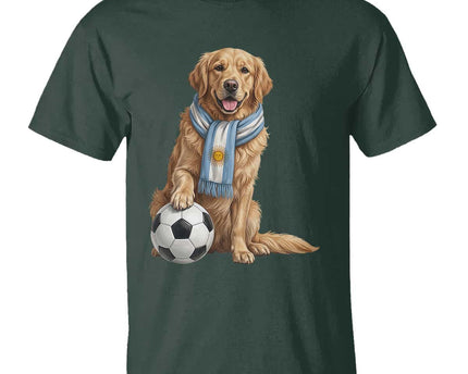 Golden Retriever Soccer Fan T-Shirt Argentina Football Pride