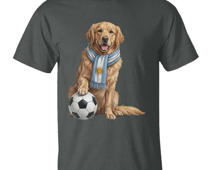 Golden Retriever Soccer Fan T-Shirt Argentina Football Pride