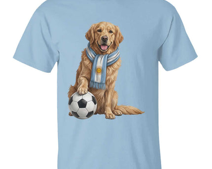 Golden Retriever Soccer Fan T-Shirt Argentina Football Pride