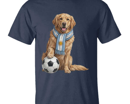 Golden Retriever Soccer Fan T-Shirt Argentina Football Pride
