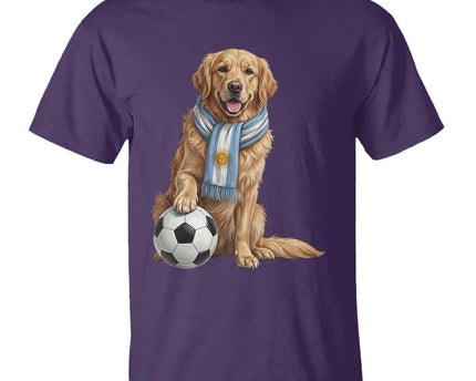 Golden Retriever Soccer Fan T-Shirt Argentina Football Pride