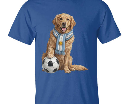 Golden Retriever Soccer Fan T-Shirt Argentina Football Pride