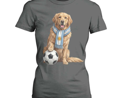 Golden Retriever Soccer Fan T-Shirt For Women Argentina Football Pride