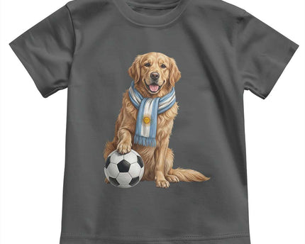 Golden Retriever Soccer Fan Toddler T-Shirt Argentina Football Pride