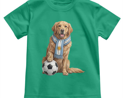 Golden Retriever Soccer Fan Toddler T-Shirt Argentina Football Pride