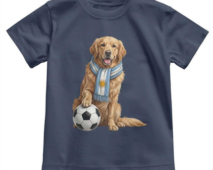 Golden Retriever Soccer Fan Toddler T-Shirt Argentina Football Pride