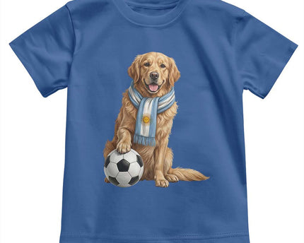 Golden Retriever Soccer Fan Toddler T-Shirt Argentina Football Pride