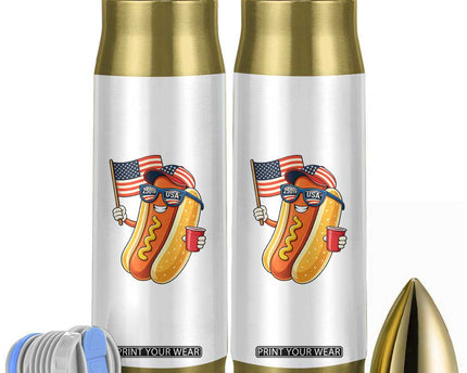 Funny Patriotic Hotdog Bullet Tumbler USA 250th Anniversary