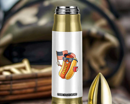 Funny Patriotic Hotdog Bullet Tumbler USA 250th Anniversary