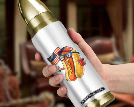Funny Patriotic Hotdog Bullet Tumbler USA 250th Anniversary