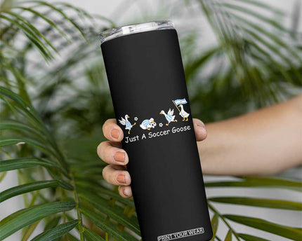 Funny Just A Soccer Goose Skinny Tumbler Argentina Soccer Lover