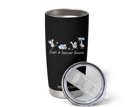 Funny Just A Soccer Goose Tumbler Cup Argentina Soccer Lover