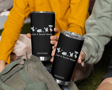 Funny Just A Soccer Goose Tumbler Cup Argentina Soccer Lover