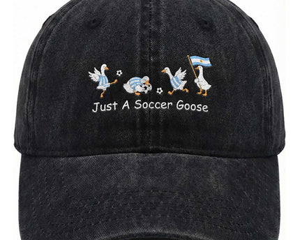 Funny Just A Soccer Goose Washed Cotton Baseball Cap Argentina Soccer Lover