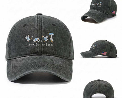 Funny Just A Soccer Goose Washed Cotton Baseball Cap Argentina Soccer Lover