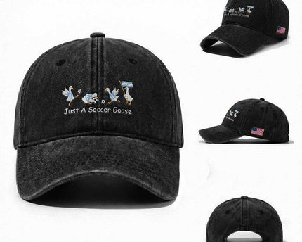 Funny Just A Soccer Goose Washed Cotton Baseball Cap Argentina Soccer Lover