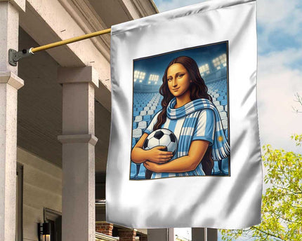 Funny Argentina Soccer Mona Lisa Garden Flag Football Fan Pride Graphic