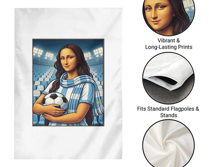 Funny Argentina Soccer Mona Lisa Garden Flag Football Fan Pride Graphic