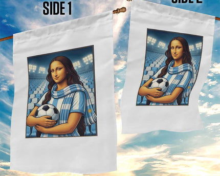Funny Argentina Soccer Mona Lisa Garden Flag Football Fan Pride Graphic