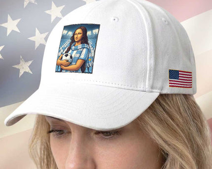 Funny Argentina Soccer Mona Lisa Baseball Cap Football Fan Pride Graphic