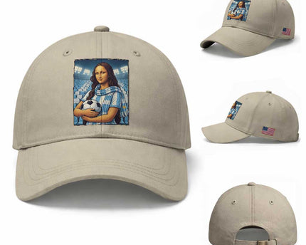 Funny Argentina Soccer Mona Lisa Baseball Cap Football Fan Pride Graphic