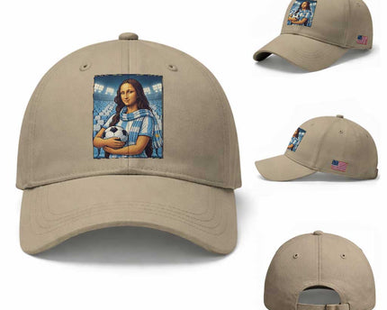 Funny Argentina Soccer Mona Lisa Baseball Cap Football Fan Pride Graphic