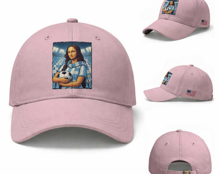 Funny Argentina Soccer Mona Lisa Baseball Cap Football Fan Pride Graphic