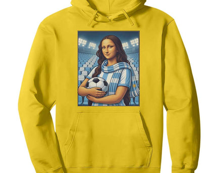 Funny Argentina Soccer Mona Lisa Hoodie Football Fan Pride Graphic
