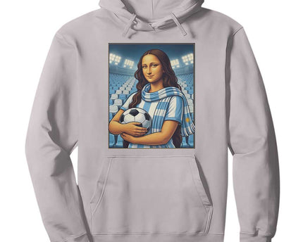 Funny Argentina Soccer Mona Lisa Hoodie Football Fan Pride Graphic