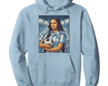 Funny Argentina Soccer Mona Lisa Hoodie Football Fan Pride Graphic