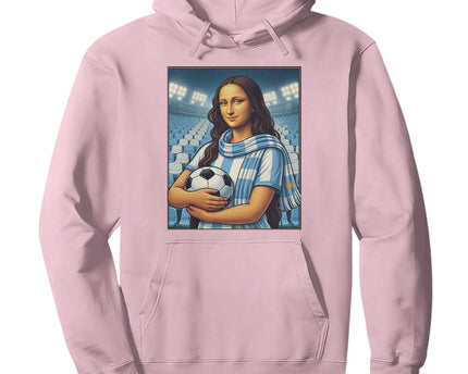 Funny Argentina Soccer Mona Lisa Hoodie Football Fan Pride Graphic