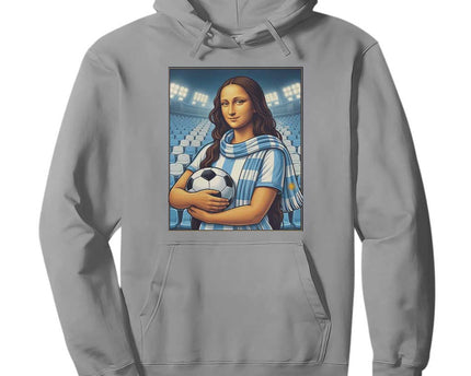 Funny Argentina Soccer Mona Lisa Hoodie Football Fan Pride Graphic