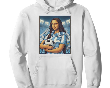 Funny Argentina Soccer Mona Lisa Hoodie Football Fan Pride Graphic
