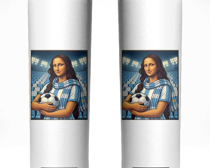 Funny Argentina Soccer Mona Lisa Skinny Tumbler Football Fan Pride Graphic
