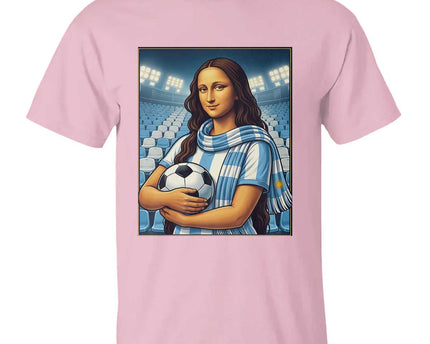 Funny Argentina Soccer Mona Lisa T-Shirt Football Fan Pride Graphic