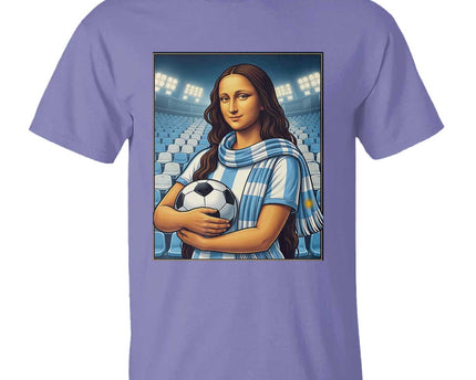 Funny Argentina Soccer Mona Lisa T-Shirt Football Fan Pride Graphic