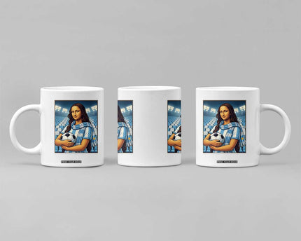 Funny Argentina Soccer Mona Lisa Coffee Mug Football Fan Pride Graphic