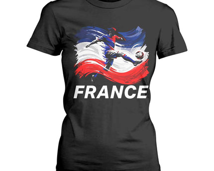 France Soccer Football Fan French Flag T-Shirt For Women