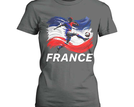 France Soccer Football Fan French Flag T-Shirt For Women