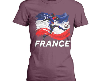 France Soccer Football Fan French Flag T-Shirt For Women