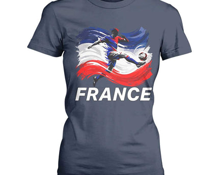 France Soccer Football Fan French Flag T-Shirt For Women