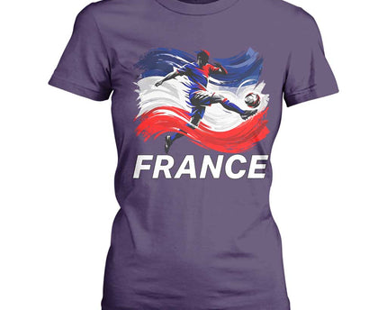 France Soccer Football Fan French Flag T-Shirt For Women