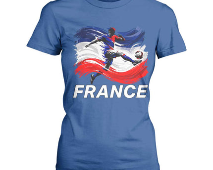 France Soccer Football Fan French Flag T-Shirt For Women